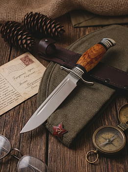 Финка НКВД, клинок 95х18, рукоять карельская береза.