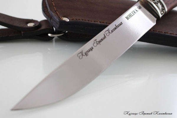 Нож "Лиса" сталь Bohler k 340. Рукоять Бубинга Помеле.